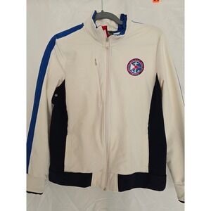 Vintage Ralph Lauren L RL Lauren Active Full Zip Jacket Nautical Logo Wh/Blue XL